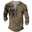 Men's Graphic Viking Henley Shirt Tee Long Sleeve 3D Print Vintage Fashion Designer Outdoor Casual Daily Spring &  Fall Navy Blue Brown Green Gray Henley Henley T-Shirt