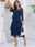 Women's Wedding Guest Cocktail Dress Lace Ruffle Elegant Vacation Spring Winter Midi Dress Crew Neck Long Sleeve Navy Blue