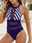 Women's Swimwear One Piece Monokini Swimsuit Mesh Backless Tummy Control High Waist Slim Vacation Beach Wear Stripe Halter Neck Sleeveless Bathing Suits