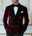 Men's Blazer Jacket Tuxedo Vintage Party Velvet Patchwork Solid Colored Blazer Burgundy Green Standard Fit