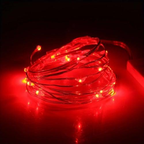 1pc Led Fairy Lights, CR2032 Battery Operated, Waterproof Copper Wire String Lights, 7ft 20 Led Firefly String Lights, For DIY Wedding Dorm, Bedroom, Christmas, Halloween, Party