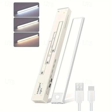 1/2pcs Ultra-thin Motion Sensor LED Night Light Cabinet Light Three-color Dimmable USB Charging Wardrobe Kitchen Home Lighting 20/30/40/50cm