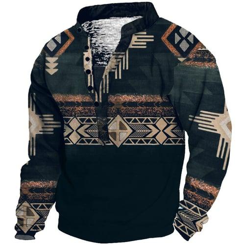 Men's Bohemian Style Graphic Prints Sweatshirt Pullover Long Sleeve Sweatshirt Standing Collar Streetwear Designer Ethnic 3D Print Casual Daily Sports Print Spring & Summer