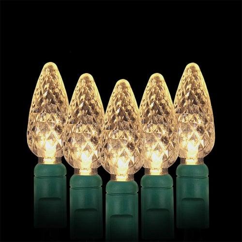 C7 Bulbs Christmas Lights with Timer - 50 LED 16.4ft Strawberry Battery String Light for Outdoor Indoor - Mini Lighting Decor Patio Wreath Garland Party Xmas Tree Christmas Decorations