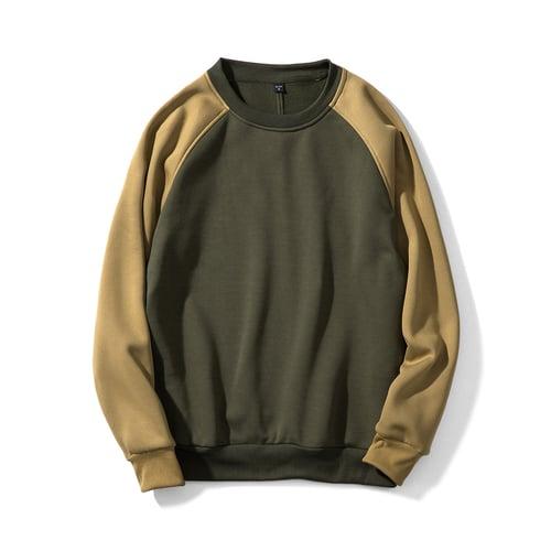 Men's Sweatshirt Black & Yellow Yellow & Black Red & Black Green Black Round Neck Solid Color Casual Daily Holiday Streetwear Casual Winter Fall Clothing Apparel Hoodies Sweatshirts  Long Sleeve