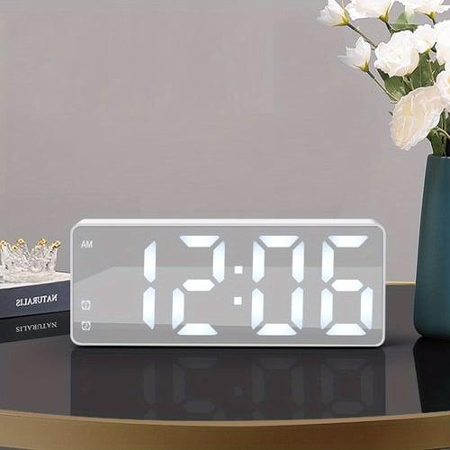 Digital Electronic Alarm Clock Large LED Alarm Clock With Temperature Display 12/24 Hours Snooze USB Plug Or AAA Power Supply Suitable For Bedroom And Living Room (No Batteries And Adapters)