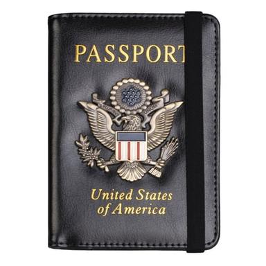 Creative Passport Holder Cover With 3D Metal Badge - RFID Blocking Leather Passport Wallet And Case For Family