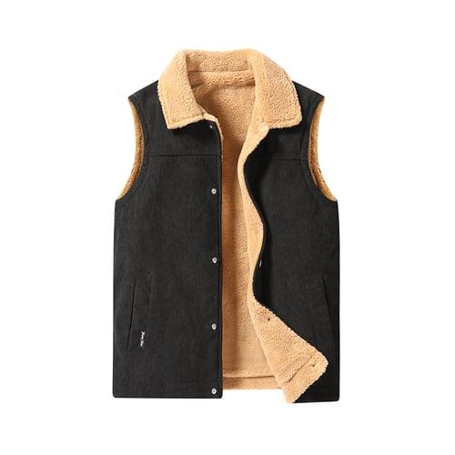 Men's Gilet Outdoor Daily Wear Vacation Going out Fashion Basic Fall & Winter Zipper Pocket Polyester Warm Plain Zipper Turndown Regular Fit Black White Yellow Army Green Vest