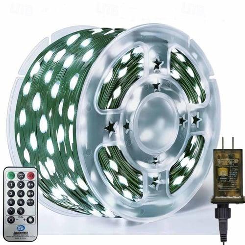 100M 1000 LEDs Christmas String Lights, Waterproof Leather Wire Light String with Remote Control, Low Voltage, Perfect for Christmas Outdoor & Indoor Decoration
