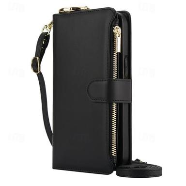 Phone Case For iPhone 16 iPhone 15 Pro Max Plus iPhone 14 13 12 11 Pro Max Plus Mini SE Back Cover Wallet Case with Stand Holder Ring Holder Zipper Retro TPU PU Leather
