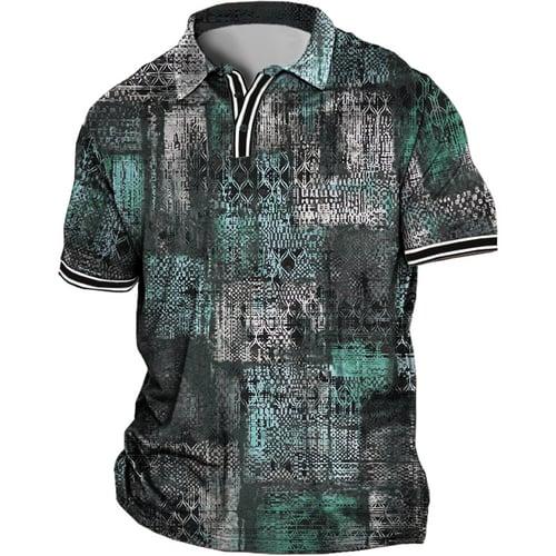 Men's Plus Size Polo Shirt Big and Tall Color Block Turndown Print Short Sleeve Spring & Summer Sports Fashion Streetwear Designer Outdoor Street Tops