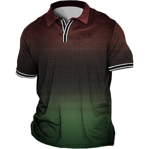 Men's Plus Size Polo Shirt Big and Tall Graphic Prints Turndown Print Short Sleeve Spring & Summer Sports Fashion Streetwear Designer Outdoor Street Tops