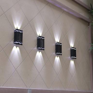 4pcs Solar Wall Lights Outdoor Waterproof Garden Decoration Splicable Light Smart Sensing Sunlight Powered Balcony Fence Yard Lighting LED Solar Light