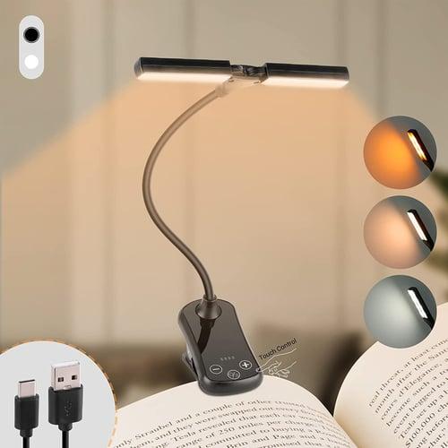 Book Lights 14 LEDs for Reading in Bed Touch Control Reading Light with 3 Colors & 8 Brightness Reading Lights for Books in Bed Portable & Adjustable Rechargeable Reading Lamp