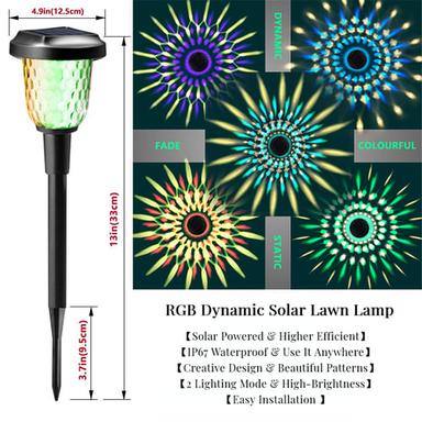Solar Pathway Lights Color Changing Solar Garden Lights IP65 Waterproof Outdoor Landscape Path Lights for Yard Lawn Patio Driveway Decorative