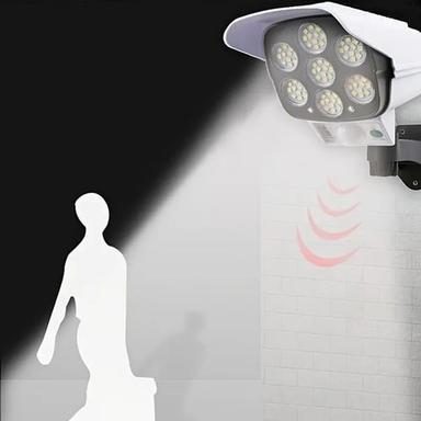 LED Solar Wall Light Outdoor Simulation Monitor Lamp Solar Powered Garden Light with Human Body Sensor Home Surveillance Simulation Smart Outdoor Street Light Suitable for Garden Gates