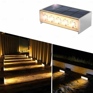 Outdoor Waterproof Solar Wall Lamp - Warm White & White Light 5 LEDs for Balcony, Steps, Deck, Porch and Fence Lighting 1pc