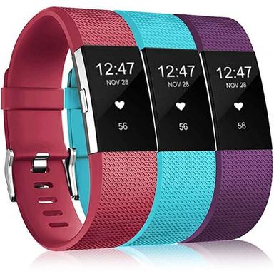 3 Pack Bands Compatible with Fitbit Charge 2, Classic & Special Edition Silicone Fitness Sport Replacement Bands for Fitbit Charge 2, Women Men
