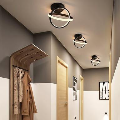 LED Ceiling Light Corridor Lamp Ring Black White Geometric Shape Kitchen Entrance Hall Porch Balcony Flush Mount Light