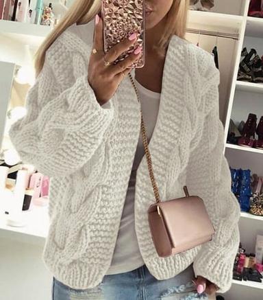 Women's Cardigan Knitted Solid Color Basic Casual Chunky Long Sleeve Loose Sweater Cardigans Hooded Open Front Fall Winter Wine Dusty Rose Gray