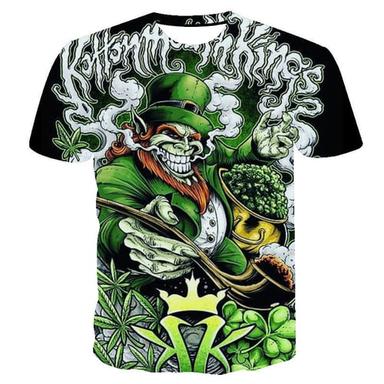 Men's Floral Graphic Prints Saint Patrick Day T shirt Short Sleeve T shirt 3D Print Round Neck Shirt Fashion Classic St.Patrick's Day Casual Daily Dark Green Green Green / White Summer Clothing