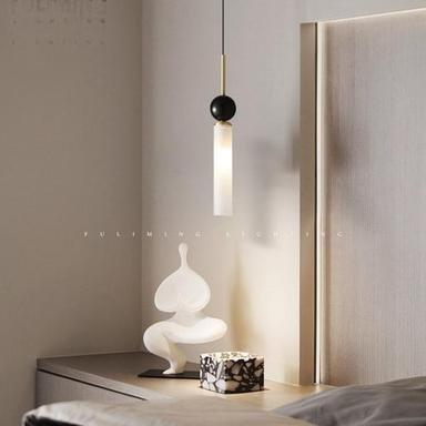 LED Pendant Light Cylina Shape Marble Brass Pendant Light, Three-Color Light Pendant Lamp with G9 Light Source, Simple Italian Chandelier, Ceiling Lighting Fixtures for Living Room