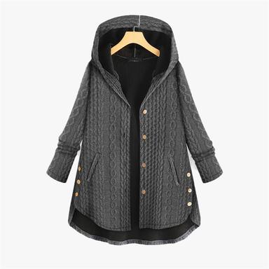 Women's Plus Size Parka Button Pocket Plain Outdoor Causal Long Sleeve Hooded Regular Winter Fall Dark Green Dark Blue Red L XL XXL 3XL 4XL