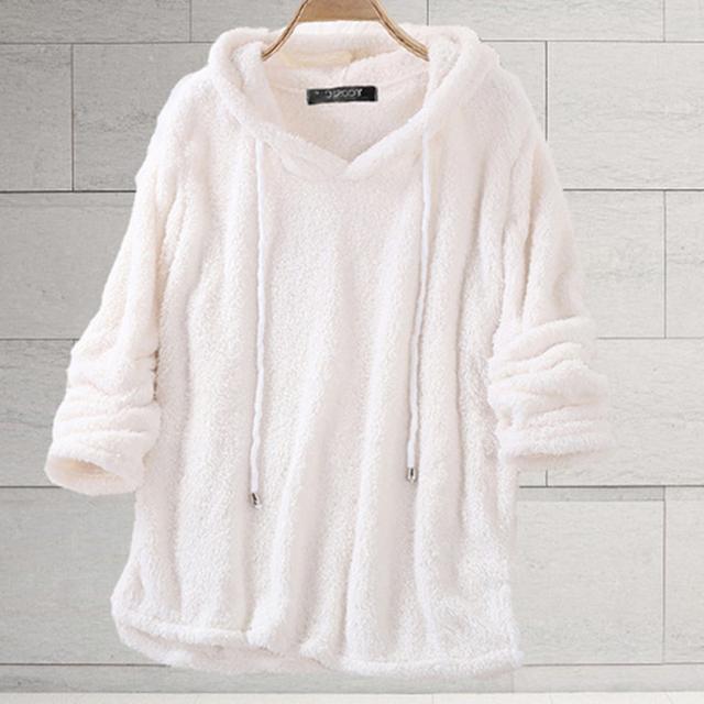 Women's Hoodie Sweatshirt Burgundy Hoodie Fleece Plain Daily Going out Drawstring Black White Pink Teddy Basic Casual Hooded Long Sleeve Micro-elastic Fall Winter Fall & Winter