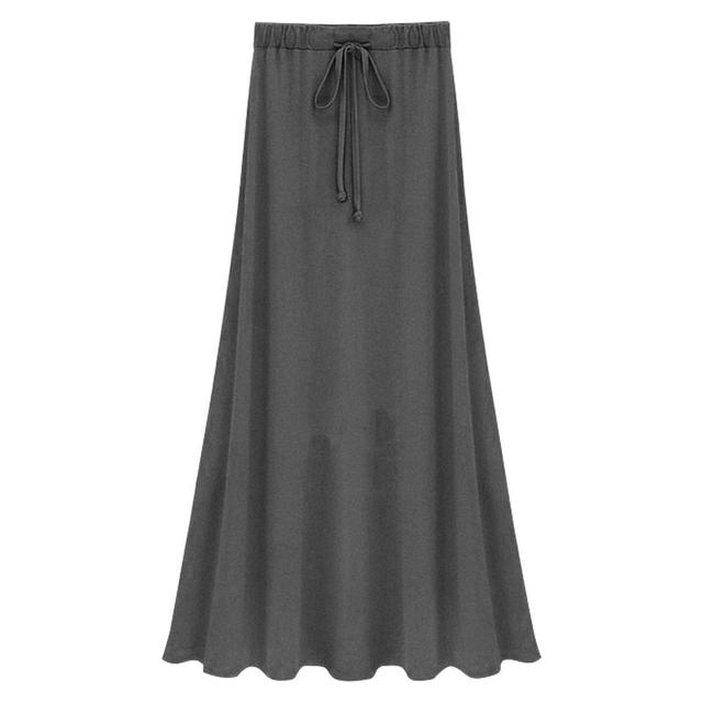 Women's Long Skirt Skirts Split Ends Solid Colored Daily Vacation Spring & Summer Cotton coastal grandma style Basic Casual Mermaid Black Grey
